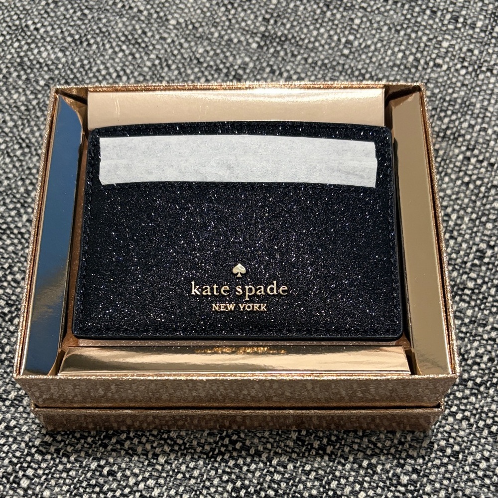 Kate Spade Black Sparkle Card Holder